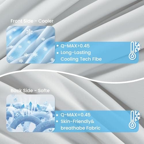 Topcee Cooling Comforter Queen Size - 90"x90" Cooling Blanket for Hot Sleepers Menopause Q-max 0.45 Double-Sided Cooling Design Everlasting Cold Touch Summer Ice Blanket for Night 