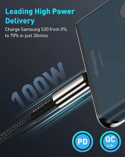 Baseus USB C Cable, 100W PD 5A QC 4.0 Fast Charging USBC to USBC Cable, Zinc Alloy Nylon Braided Type C Charger Cord for iPhone 16 15 Pro Plus Pro Max, MacBook, iPad Pro/Mini, Sams thumbnail 2