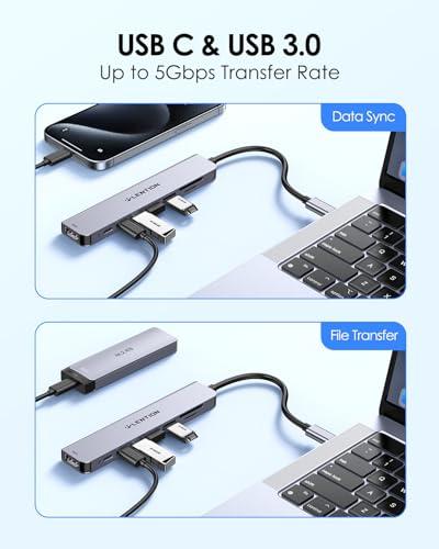 Hub USB C LENTION 8 en 1 con HDMI 4K@60Hz, PD 100W y Lector de Tarjetas para MacBook