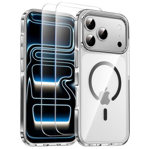 Funda Magnética MagSafe SMARTDEVIL para iPhone 17 Pro Max, Antigolpes Transparente con 2 Micas y Antiamarilleo - Negro
