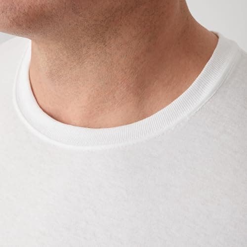 Hanes Mens Cotton, Moisture-wicking Crew Tee Undershirts, Multi-packs, White - 6 Pack, Medium US thumbnail 6