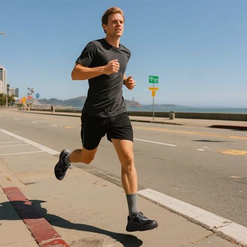 ALLSWIFIT Men's Cushion Lightweight Walking Running Shoes Tennis Non-Slip Comfortable Jogging Workout Gym Athletic Breathable ActiveAiry Fashion Sneakers,Size 9,Black,AMUMRS2513