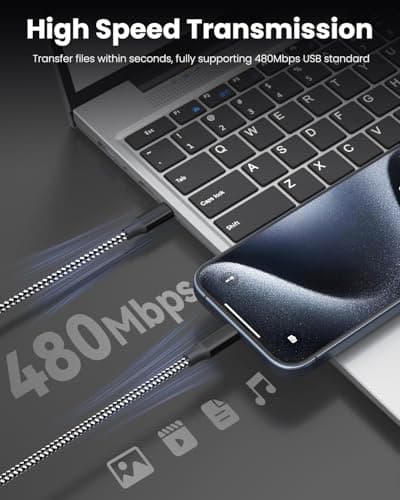 SwaggWood USB C to USB C Cable, 3Pack 10FT 60W USB C Fast Charging Cable Nylon Braided Type C Charger Cord for iPhone 17/16/15/iPad Pro/MacBook Air and More thumbnail 8