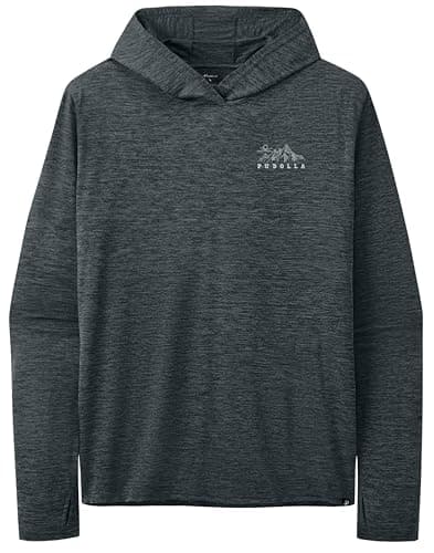 Pudolla Men's UPF 50+ Sun Protection Hoodie Lightweight Long Sleeve UV Hiking Shirts for Men Fishing Running SPF Rash Guard(Grey Large) thumbnail 6