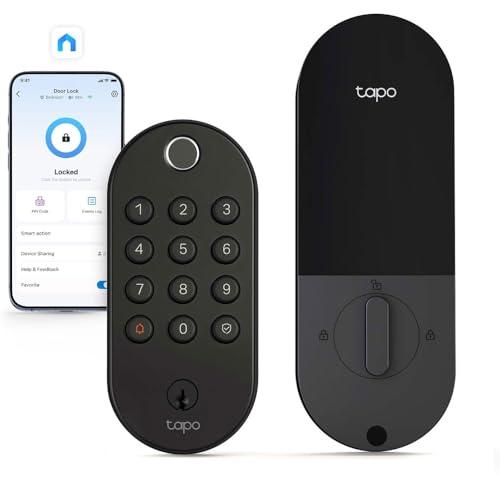 Tapo Smart Wi-Fi Deadbolt Door Lock - Fingerprint Recognition, Keyless Tactile Buttons & in-App Monitoring, Auto-Lock, IP54, BHMA Certified, Compatible with Standard Door Sizes, Ta