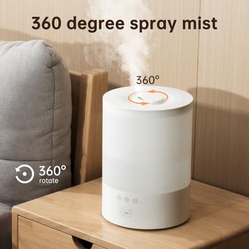 YOGIN Humidifiers for Bedroom Large room,Top fill 2.5L Ultrasonic cool mist Humidifiers for Baby Nursery and Plants,Up to 24 Hours, 24db Quiet,Night Light, Auto Shut Off, Easy Clea