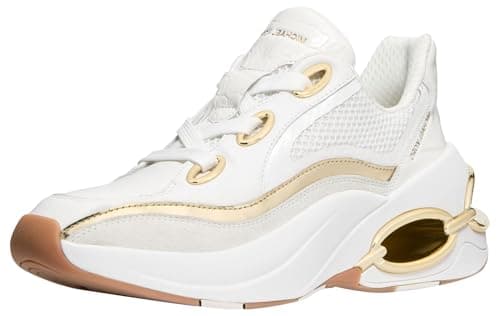 Michael Kors Women's Toni Trainer, Optic White/Pale Gold, 7