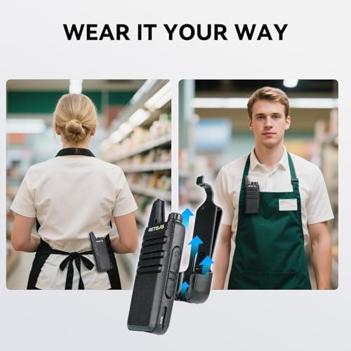 Retevis RT22 Walkie Talkies for Adults, Two Way Radios Long Range Rechargeable, VOX Handsfree, Mini Compact Walkie Talkie with USB Charger, for School Church Restaurant (6 Pack) thumbnail 3