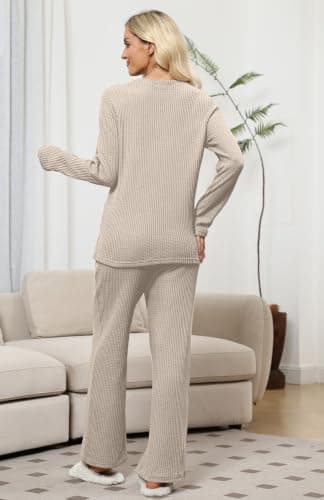 Miniatura de Conjunto de Pijama y Descanso Tejido Waffle para Mujer 5