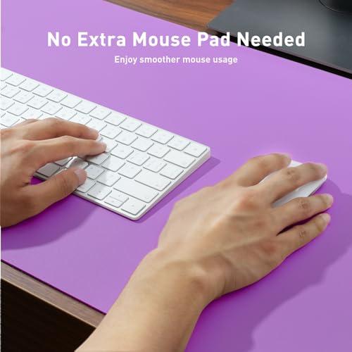 Miniatura de Aothia Leather Desk Pad Protector, Mouse Pad, Office Desk Mat, Non-Slip PU Leather Desk Blotter, Laptop Desk Pad, Waterproof Desk Writing Pad for Office and Home (36" x 17", Iris V 4