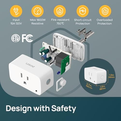 Linkind Matter Smart Plug, Work with Apple Home, Alexa, Google Home, 4 Pack thumbnail 9