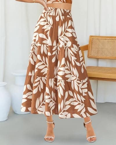 Miniatura de Falda Midi Floral Boho BTFBM para Mujer con Bolsillos 2