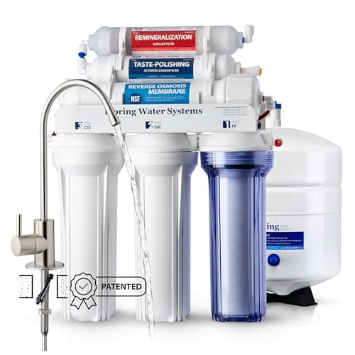 iSpring RCC7AK, NSF Certified, 75 GPD, Alkaline 6-Stage Reverse Osmosis System, pH+ Remineralization RO Water Filter System Under Sink, Patented Top-Mounted Faucet Design for Easy 