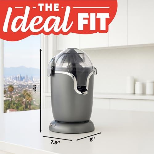 Gourmia Automatic Citrus Juicer - 17 oz Capacity, One-Touch Operation, Universal Cone, Anti-Drip Spout, Dishwasher-Safe Accessories, Compact Quiet 60W Motor thumbnail 8