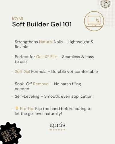 Miniatura de Aprés Soft Gel Builder in a Bottle, Self-Leveling Soak-Off Gel-X Nail Extension Thickening Strengthener 6