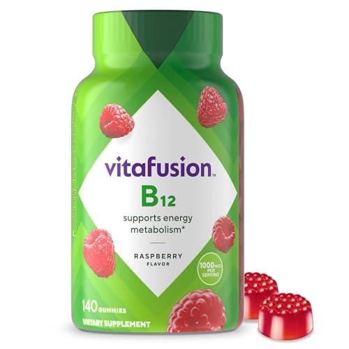 Vitafusion Vitamina B12 Gomitas para Energía, Frambuesa, 140 Uds.