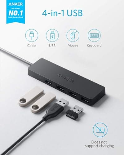 Miniatura de Anker USB Hub, 4-in-1 USB Splitter, 4 USB-A Ports with 5Gbps Data Transfer 2
