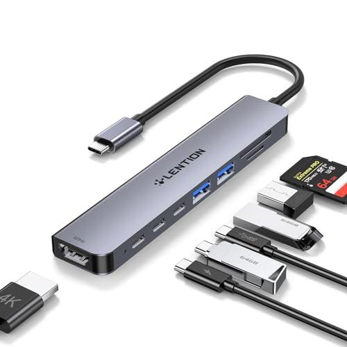 Hub USB C LENTION 8 en 1 con HDMI 4K@60Hz, PD 100W y Lector de Tarjetas para MacBook