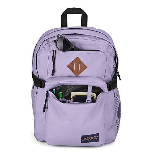 JanSport Main Campus Backpack - Travel or Work backpack w 15-Inch Laptop Sleeve and Dual Water Bottle Pockets, Pastel Lilac