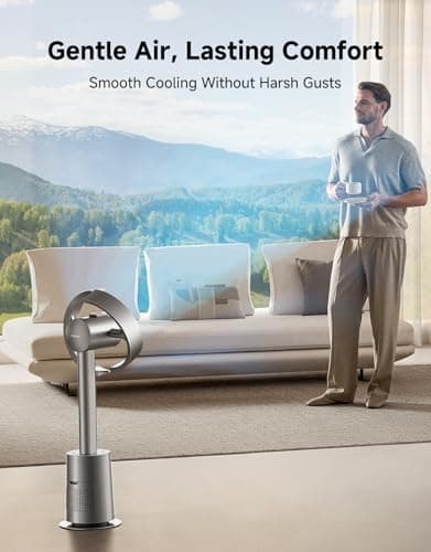 DREAME Bladeless Tower Fan for Bedroom, Smart Standing Fan with 270° Spatial Airflow for Whole-Room Circulation, 59ft/s High Velocity, 10 Speeds 3 Modes, Temperature-Adaptive Airfl thumbnail 5