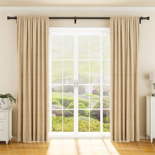 YaFex Curtain Rods 32-144 Inch, Heavy Duty 1 Inch Adjustable Curtain Rod for Windows, Black Extra Long Window Treatment Rods, Modern Design, Easy Installation thumbnail 2