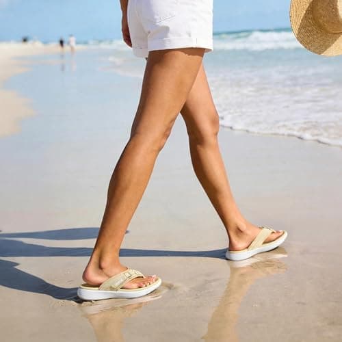 Chanclas DREAM PAIRS con Soporte de Arco para Mujer - Talla 7, Beige