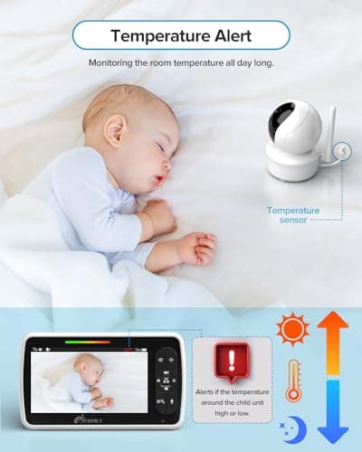 Monitor para Bebés iFamily: Pantalla 5", 30 Horas de Batería, Giro y Zoom Remoto