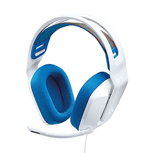 Logitech G335 Wired Gaming Headset with Flip to Mute Microphone - White