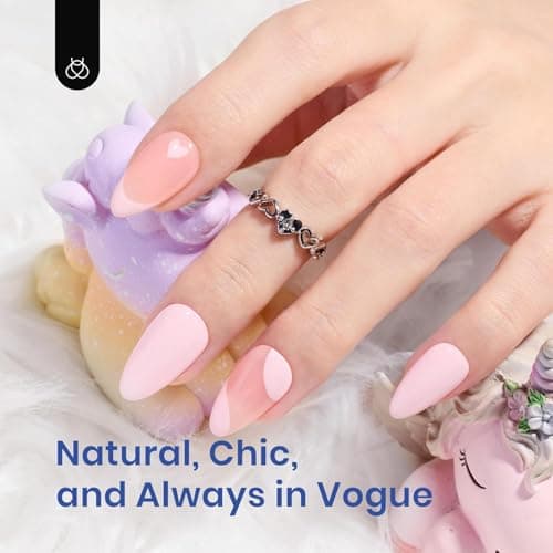 Beetles Gel Nail Kit Almond-500Pcs Gel Nails Tip Easy Extension Set Short Almond Shape 9 In 1 Nail Glue Extension Set Uv Led Lamp Acrylic False Tips Kit DIY Nails Art Gifts for Wom thumbnail 7