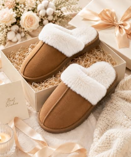 Litfun Fuzzy Slippers for Women Memory Foam Indoor House Shoes | Warm Fluffy Lining, Faux Suede Upper, Cushioned Comfort, Non-Slip Sole, Machine Washable, Indoor and Outdoor, Gifts for Women thumbnail 8