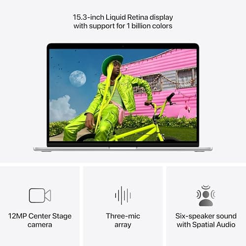 Apple 2026 MacBook Air 15-inch Laptop with M5 chip: Built for AI, 15.3-inch Liquid Retina Display, 16GB Unified Memory, 512GB SSD, 12MP Center Stage Camera, Touch ID, Wi-Fi 7; Silv thumbnail 5