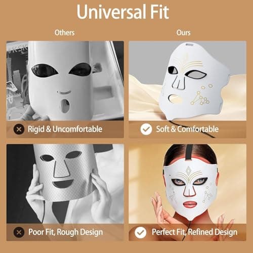 Miniatura de Máscara LED de Terapia de Luz Roja Facial 4 en 1 con NIR, Azul y Roja - Portátil y Recargable 6