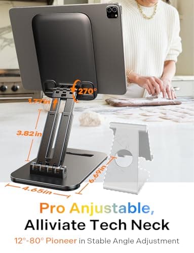 LISEN for iPad Stand Tablet Holder for Desk, Cool Office Gifts for Men Women Desk Accessories, Essentials Home Office Gadgets Portable Monitor Stand for iPad a16 Accessories Kindle