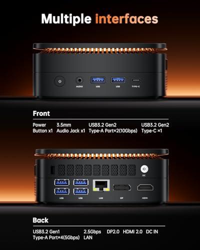 KAMRUI Mini Gaming PC, Hyper H1 11 Pro AMD Ryzen 7 6800H (8C/16T,up to 4.7GHz) Mini PC, 32GB DDR5 4800MHz 512GB SSD,Mini Desktop Computers Radeon 680M Triple 4K Display/2.5G LAN/Wi