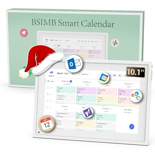 BSIMB 10.1 Inch Digital Calendar - Chore Chart, Meal Planner, Rewards System, Photo Display, Smart Electronic Calendar Touchscreen Interactive Display for Family Schedules Seamless