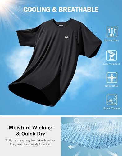 G Gradual Men's Athletic Workout T-Shirts Moisture Wicking Cooling Running Shirts Short Sleeve Performance Tee for Gym Tennis(Black,L) thumbnail 5