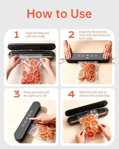 Vacuum Sealer for Food, 4-in-1 Food Sealer Machine Digital Timer