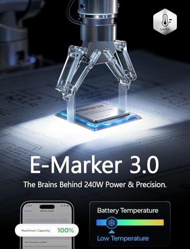 Miniatura de LISEN Cable USB C a USB C 240W Carga Súper Rápida [2 Paquetes, 2m] para iPhone 15-17 Pro Max, iPad, MacBook, Samsung S25 5