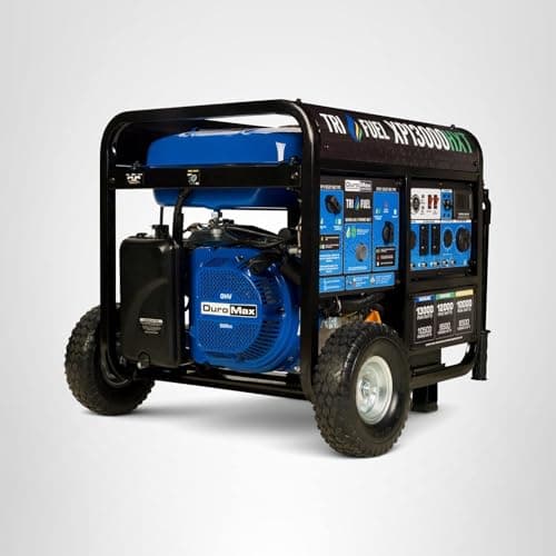 DuroMax XP13000HXT 13,000-Watt 500cc Tri Fuel Gas Propane Natural Gas Portable Generator with CO Alert, Black/Blue thumbnail 8