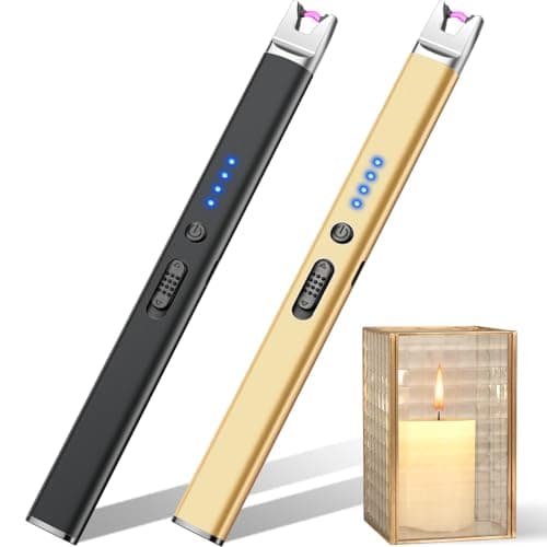 Encendedores Eléctricos de Plasma LcFun (2 Pzas) USB Recargables, con Seguro y Cortavientos