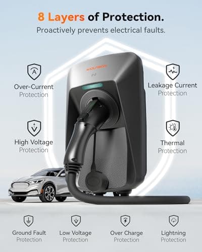 Cargador EV WOLFBOX WE48 Nivel 2 (48A) con NEMA 14-50, App y RFID