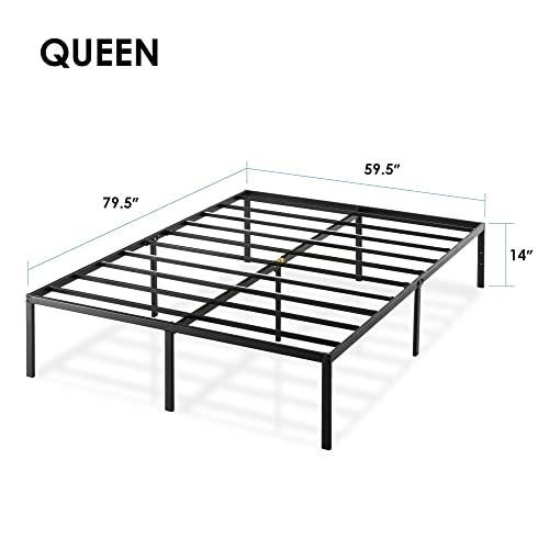 Best Price Mattress 14 Inch Metal Platform Beds w/ Heavy Duty Steel Slat Mattress Foundation (No Box Spring Needed), Queen, Black thumbnail 2