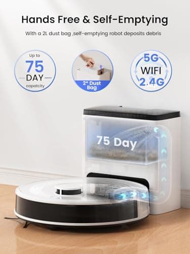 Lefant Robot Vacuum and Mop, 75-Day Self-Emptying, 6000Pa, LiDAR Navigation thumbnail 2