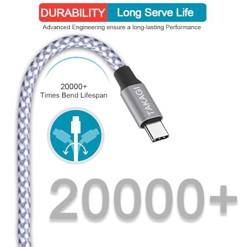 USB C to USB C Cable,Type C Charger Fast Charging Cable 60W 3ft 3Pack Nylon Braided Data Sync USB C Cable for iPhone 17 16 15 Pro Max,Plus/iPad Mini 6,Pro 12.9/MacBook Pro/Air 4/5/