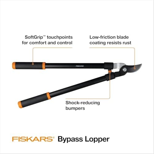 Fiskars 28" Loppers for Tree Trimming, Heavy Duty, Rust-Resistant Sharp Bypass Steel Blade Loppers, Branch Cutter up to 1.5" Diameter Cut Capacity, Shock-Absorbing Handle, Garden T thumbnail 2