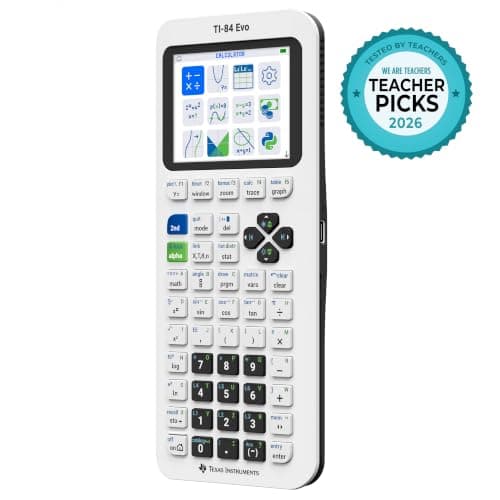 TI-84 Evo Graphing Calculator Texas Instruments, White | Intuitive Icon-based Homescreen, USB-C Charging, Python Programming, Faster Performance, Bigger Graphs than TI-84 Plus CE thumbnail 2