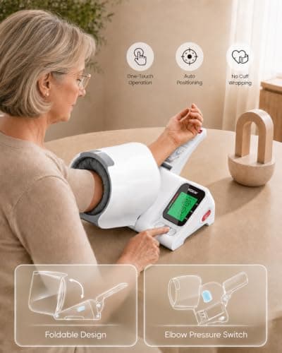 Blood Pressure Monitor, No-Wrap Barrel-Type Upper Arm Monitor for Home Use
