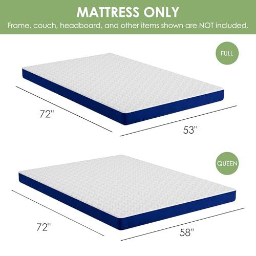 Colchón Wellynap Gel Memory Foam 4 Pulgadas para Sofá Cama Queen