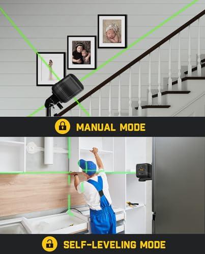 Fanttik D2 Pocket Green Laser Level, 100 ft Self-Leveling Cross Line Laser, Type-C Rechargeable, Rotatable 360 Degree, Pulse Mode, Magnetic Bracket, Carrying Pouch, for Picture Han thumbnail 5