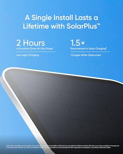 eufy Security SoloCam S340, Solar Security Cameras Wireless Outdoor, Cameras for Home Security, 360° Pan & Tilt Surveillance, No Blind Spots, 2.4 GHz Wi-Fi, No Monthly Fee, HomeBas thumbnail 3